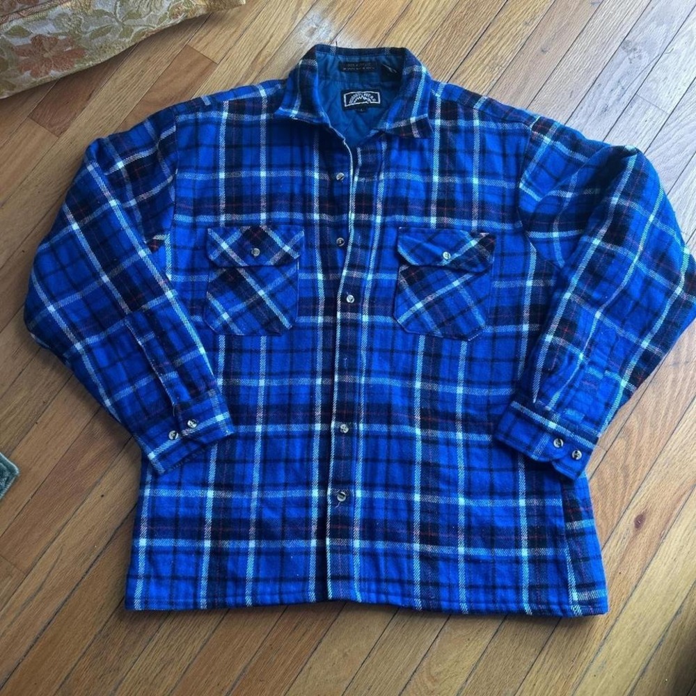 Vintage insulated Flannel Jacket Size Men's Large  70s